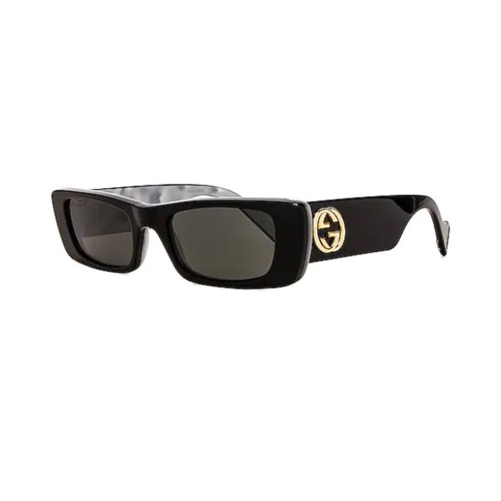 [SOLD] Gucci - slim rectangler glasses, shiny black